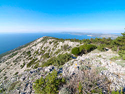 Blick von der Straße von Mali Losinj nach Nerezine - links der Osorscica